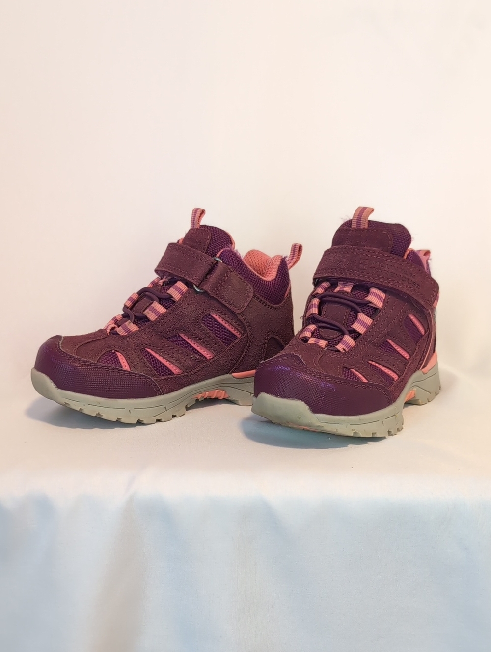Mountain Warehouse Kids Purple Pink Outdoor Sneakers with Hook-and-Loop Closure